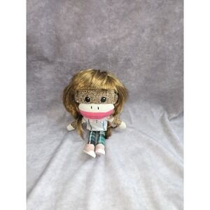 Sock Monkey Nerd Girl Plush Doll Planet Sock Monkey No Glasses